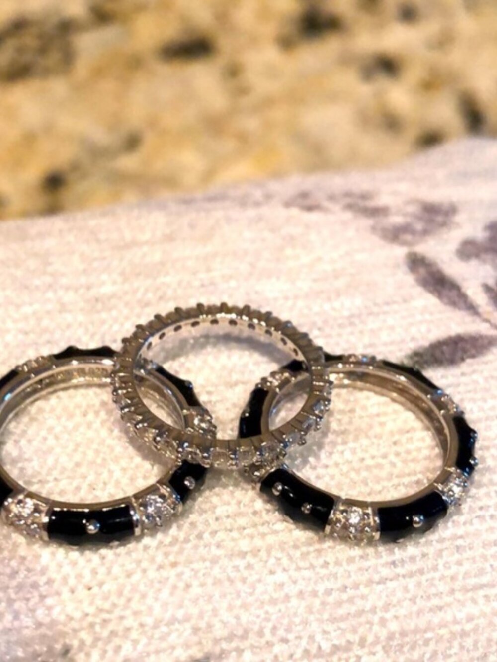 Esposito 3 Band Ring Set - Diamonique Size 6